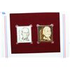 Image 2 : 22K Gold Replica Stamp W/Postal Stamp Issued 1983; Henry Clay-Great Americans
