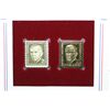 Image 2 : 22K Gold Replica Stamp W/Postal Stamp Issued 1967; George C Marshall-Great Americans