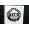 Image 2 : 1991 Limited Edition Silver Round; .999 Fine Silver 1 Oz.; NBA Rebound Leader; David Robinson #50 Sa