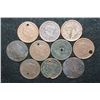 Image 1 : Large One Cent; Various Dates & Conditions; Lot of 10
