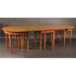 A George III mahogany dining table, the D-...