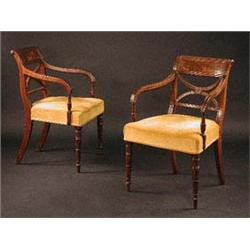 A set of ten Regency mahogany dining chair...