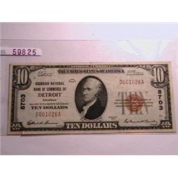 1929 $10 National Currency VF20, "Guardian National Bank of Commerce of Detroit
