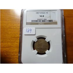 1857 CIVIL WAR FLYING EAGLE 1 CENT, NGC VG-8