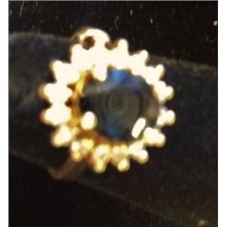 Sapphire and Diamond 14K Gold Ladies Ring