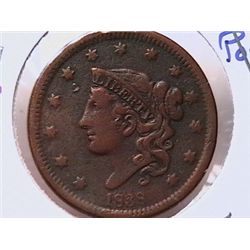 1838 Coronet Cent F12