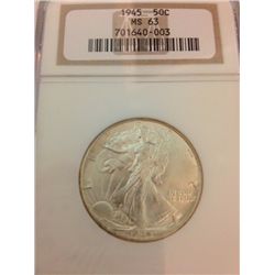 1945 Silver Walking Liberty NGC MS-63