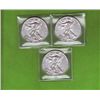 Image 1 : Three .999 Pure Silver American Eagles, Asstd Dates