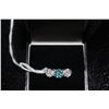 Image 2 : 14 K WHITE GOLD BAND WITH 7 BLUE CUT DIAMONDS 14 WHITE CUT DIAMONDS EACH DIAMOND APPROX. 5 PT OVER 1