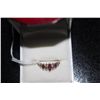 Image 2 : 14 K YELLOW GOLD RING 3 MARQUIS RUBIES AND 6 5PT ROUND DIAMONDS SIZE 6