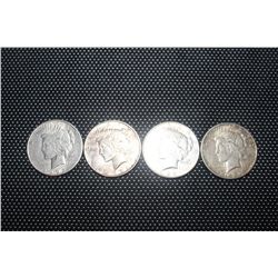 4 PEACE DOLLARS - (2) 1922 - (2) 1923