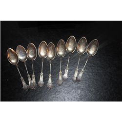 9 MATCHING STERLING SPOONS - 4.1 OZ