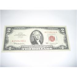 1963 SERIES $2 RED SEAL NOTE *SERIAL #A07284396A*!!
