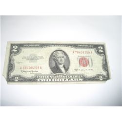 1953 SERIES C $2 RED SEAL NOTE *SERIAL #A78408259A*!!