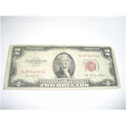 1953 SERIES $2 RED SEAL NOTE *SERIAL #A19706993A*!!