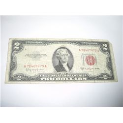 1953 SERIES C $2 RED SEAL NOTE *SERIAL #A78467479A*!!