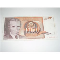 1990 YUGOSLAVIA 1000 DINARA NOTE BOOK VALUE $18.00 *EXTREMELY RARE UNC HIGH GRADE NOTE*!!