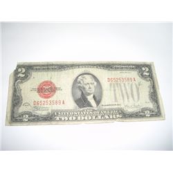 1928 SERIES F $2 RED SEAL NOTE *SERIAL # D65253589A*!!