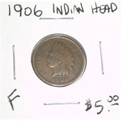 1906 INDIAN HEAD RED BOOK VALUE IS $5.00 *RARE FINE GRADE*!!
