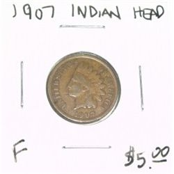 1907 INDIAN HEAD RED BOOK VALUE IS $5.00 *FINE GRADE*!!