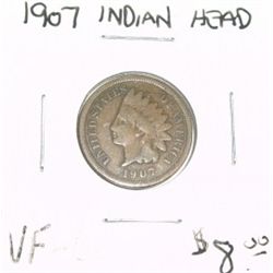 1907 INDIAN HEAD RED BOOK VALUE IS $8.00 *RARE VERY FINE-30 GRADE*!!