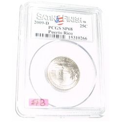 2009-D *PUERTO RICO* Territory Quarter RED BOOK VALUE IS $35.00 *CERTIFIED BY PCGS SATIN FINISH SP68