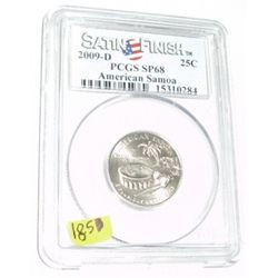 2009-D *AMERICAN SAMOA* Territory Quarter RED BOOK VALUE IS $40.00 *CERTIFIED BY PCGS SATIN FINISH S