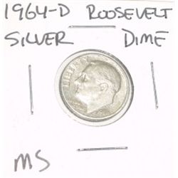 1964-D ROOSEVELT SILVER DIME *RARE MS HIGH GRADE*!!