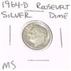 Image 1 : 1964-D ROOSEVELT SILVER DIME *RARE MS HIGH GRADE*!!