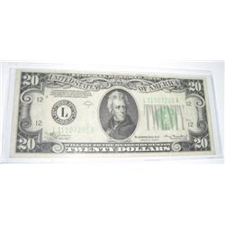 1934 SERIES A TWENTY $20 U.S. FEDERAL RESERVE NOTE *RARE HIGH GRADE* SERIAL # L31507205A!!