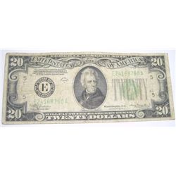 1934 SERIES A TWENTY $20 U.S. FEDERAL RESERVE NOTE *RARE HIGH GRADE* SERIAL # E24168760A!!