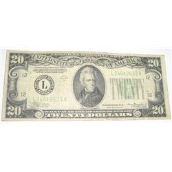 1934 SERIES A TWENTY $20 U.S. FEDERAL RESERVE NOTE *RARE HIGH GRADE* SERIAL # L34642635A!!