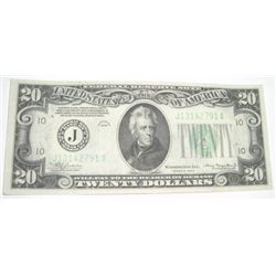 1934 SERIES TWENTY $20 U.S. FEDERAL RESERVE NOTE *RARE CRISP BILL HIGH GRADE* SERIAL # J13142791A!!
