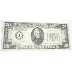 1934 SERIES TWENTY $20 U.S. FEDERAL RESERVE NOTE *RARE CRISP BILL HIGH GRADE* SERIAL # J08839436A!!