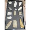 Image 1 : Frame of Paleo and archaic flint including perfect Clovis point