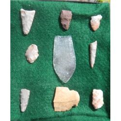 Arizona Arrowheads with Quartz Clovis