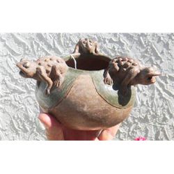 Signed Effigy Frog Pot