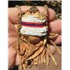 Image 2 : Rare Stone Effigy in Beaded Deer hide bag