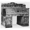 Image 1 : A German Biedermeier walnut pedestal desk, th