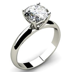 1.00 ct Round cut Diamond Solitaire Ring, I-K, SI2