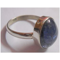 NATURAL 24.65 CTW TANZANITE OVAL RING .925 STERLING SIL