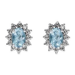 Genuine 1.88 ctw Aqua Marine Earring 14k 2.1g