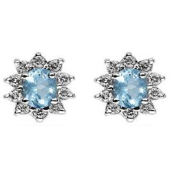 Genuine 1.1 ctw Aqua Marine Earring 14k 1.9g