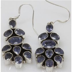 Natural 7.98g Tanzanite Earrings .925 Sterling Silver