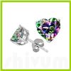 Image 1 : Genuine 2.10 ctw Heart Shape Mystic Topaz Earring 14kt