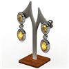 Image 1 : Citrine 3.40 ctw Diamond Dangling Earring 14k W/Y Gold