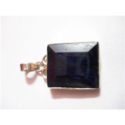 Natural 37.35 ctw Sapphire Square Pendant .925 Sterling