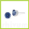 Image 1 : Genuine 1.90 ctw Sapphire Stud Earrings 14kt Gold-White