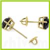 Image 1 : Genuine 2.0 ctw Black Diamond Stud Earrings 14kt