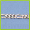Image 2 : Genuine 16\" 14k  Gold-Yellow 3.6mm Rhod Figaro Chain